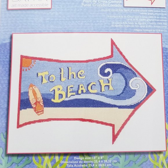 Janlynn To The Beach Counted Cross-Stitch Kit -NEW - Picture 2 of 7